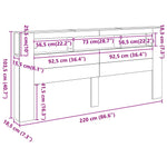 Led Hodegavl Svart Eik 220 X 18,5 X 103,5 Cm Konstruert Tre
