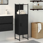 Baderomsinnredningssett Med Hylle Svart Eik 33 X 33 X 120,5 Cm