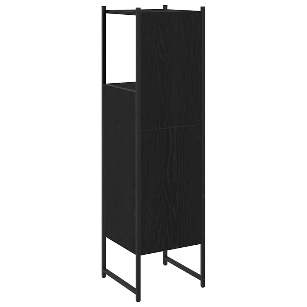 Baderomsinnredningssett Med Hylle Svart Eik 33 X 33 X 120,5 Cm