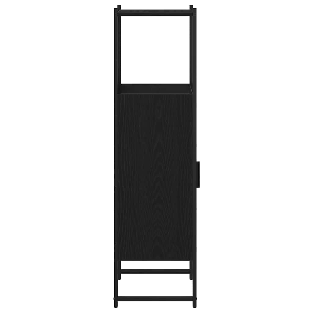 Baderomsinnredningssett Med Hylle Svart Eik 33 X 33 X 120,5 Cm