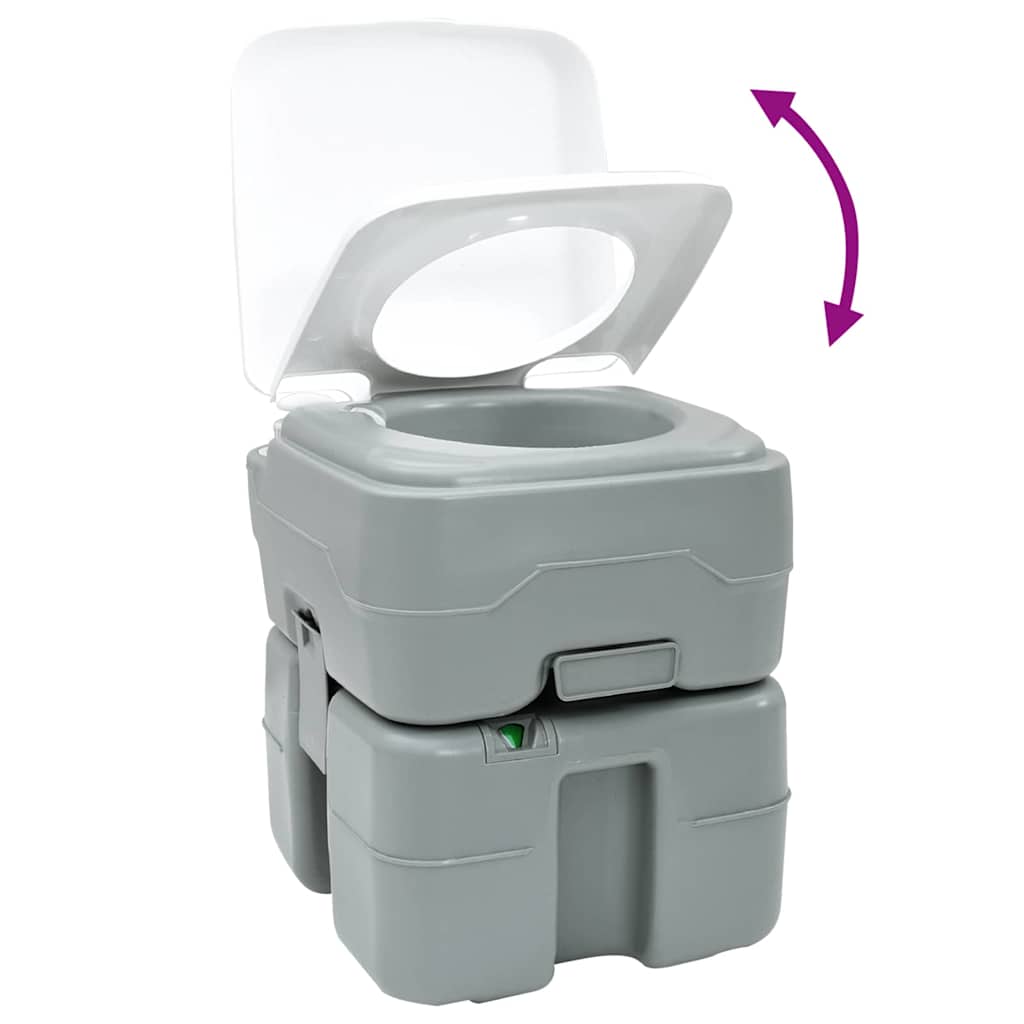 Camping Toalett Set 2 Pcs Grå 50,5 X 33 X 103 Cm