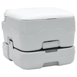 Camping Toalett Set 2 Pcs Grå Og Hvit Høy-Densitet Polyetylen