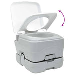 Camping Toalett Set 2 Pcs Grå Og Hvit Høy-Densitet Polyetylen