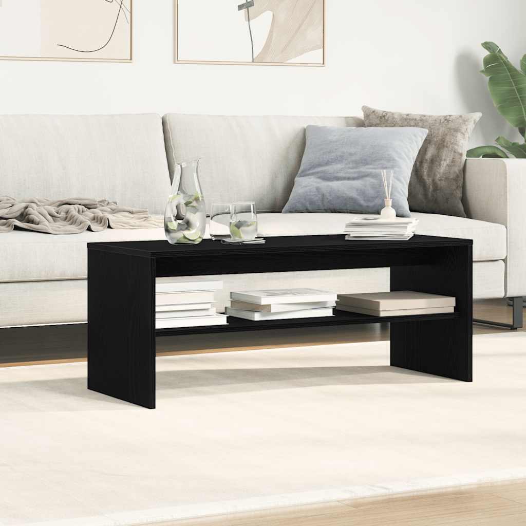 Tv-Benk Svart Eik 100X40X40 Cm Konstruert Tre