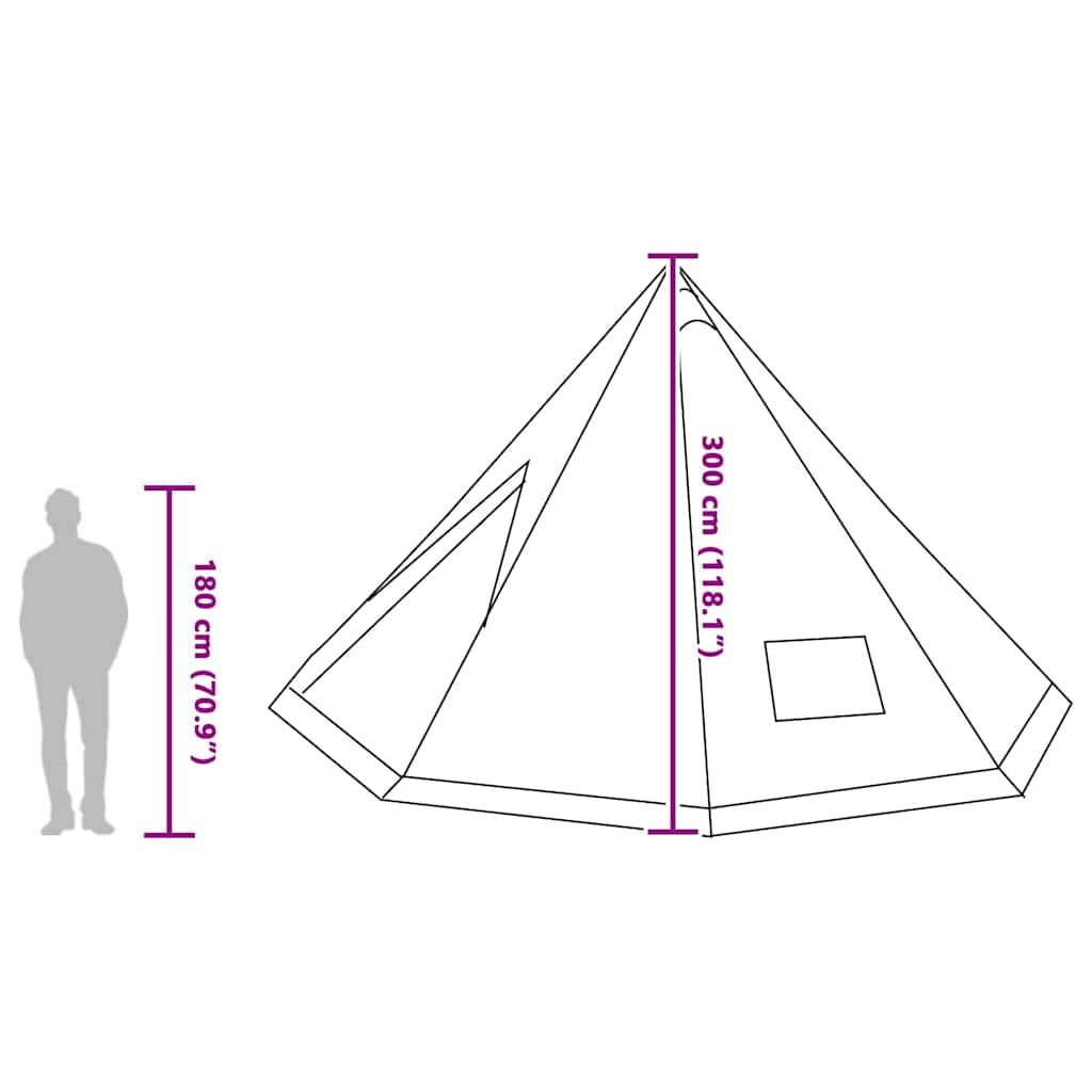 Tipi Telt Med Tak Grå Og Oransje 560 X 560 X 300 Cm Taft