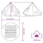 Tipi Telt Med Tak Grå Og Oransje 560 X 560 X 300 Cm Taft