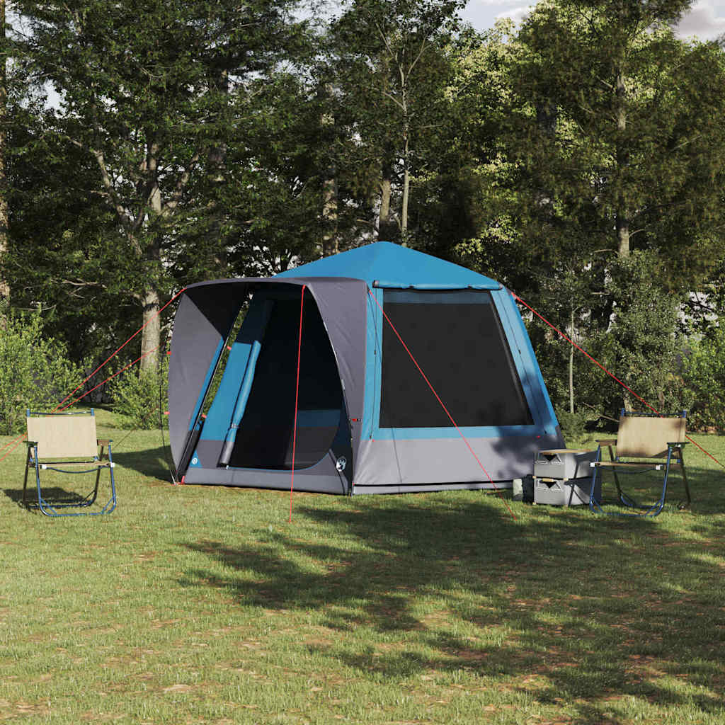 Camping Telt Hytte Med Tak Blå 420 X 420 X 227 Cm Polyester