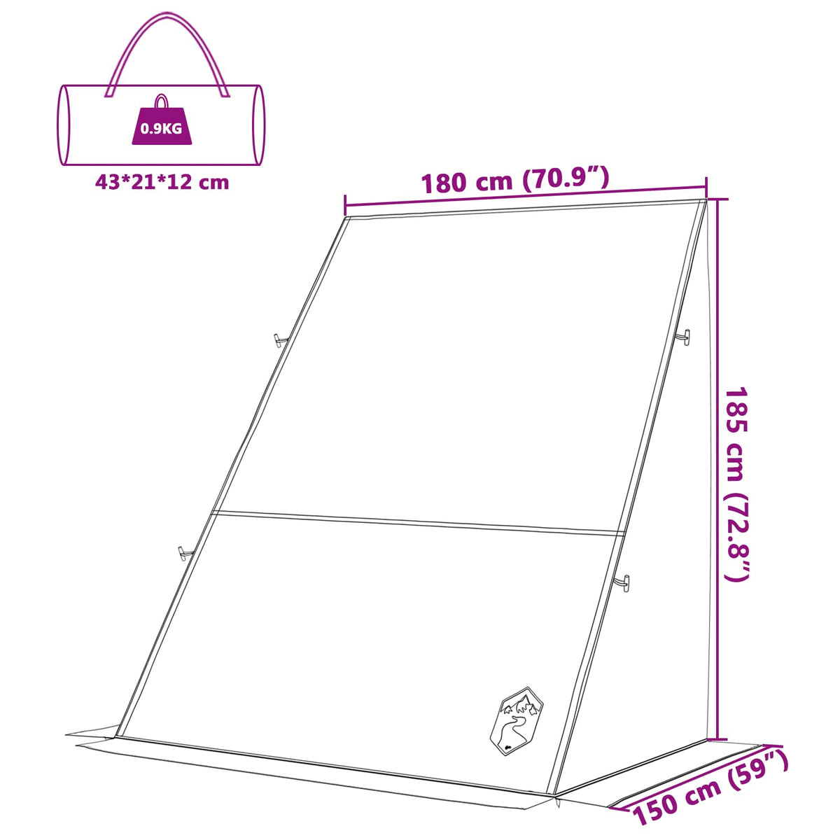 Bakluketelt Med Tak Blå 190 X 150 X 185 Cm Taft