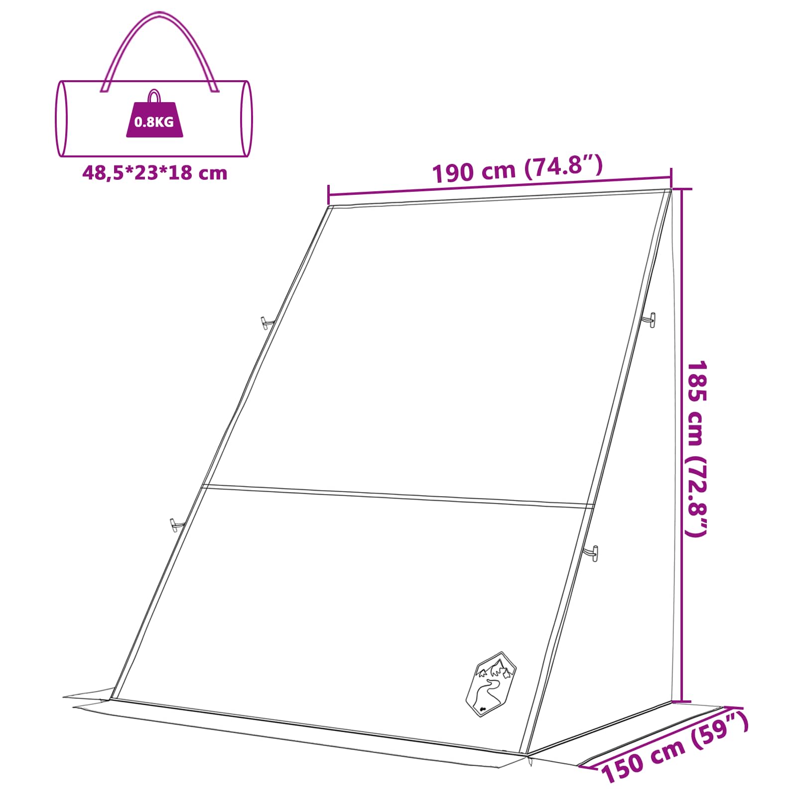 Bakluketelt Med Tak Grå Og Oransje 190 X 150 X 185 Cm Taft