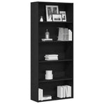 Bokskap Svart Eik 80X30X189 Cm Konstruert Tre
