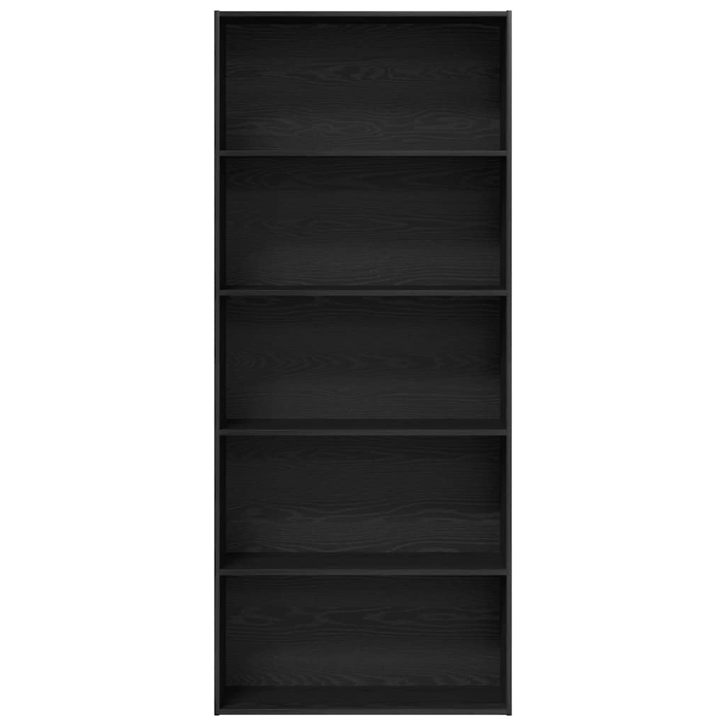 Bokskap Svart Eik 80X30X189 Cm Konstruert Tre