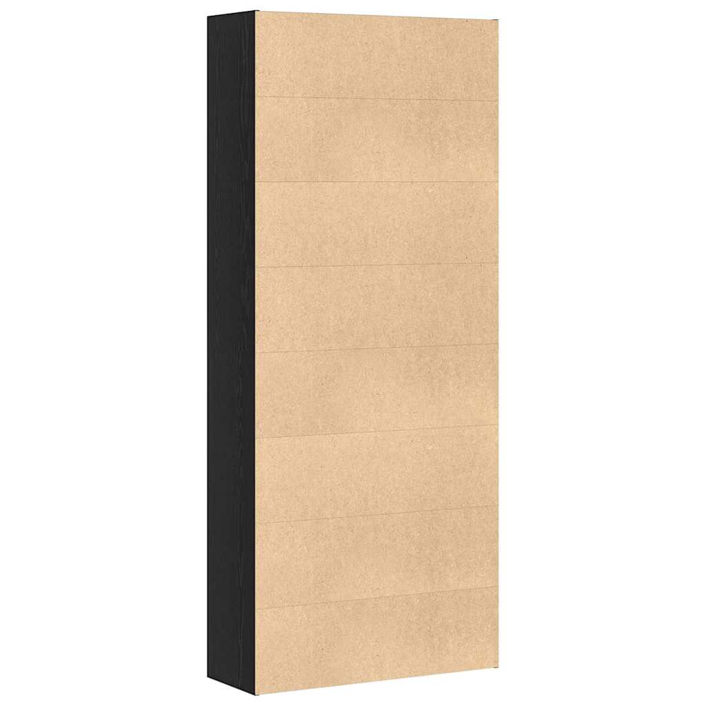 Bokskap Svart Eik 80X30X189 Cm Konstruert Tre