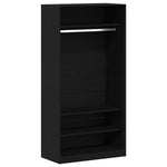 Garderobeskap Svart Eik 100 X 50 X 200 Cm Konstruert Tre