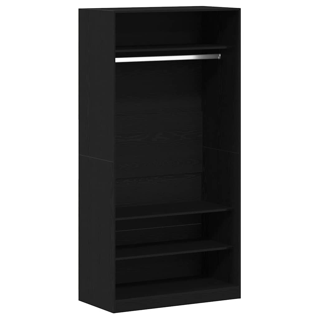 Garderobeskap Svart Eik 100 X 50 X 200 Cm Konstruert Tre