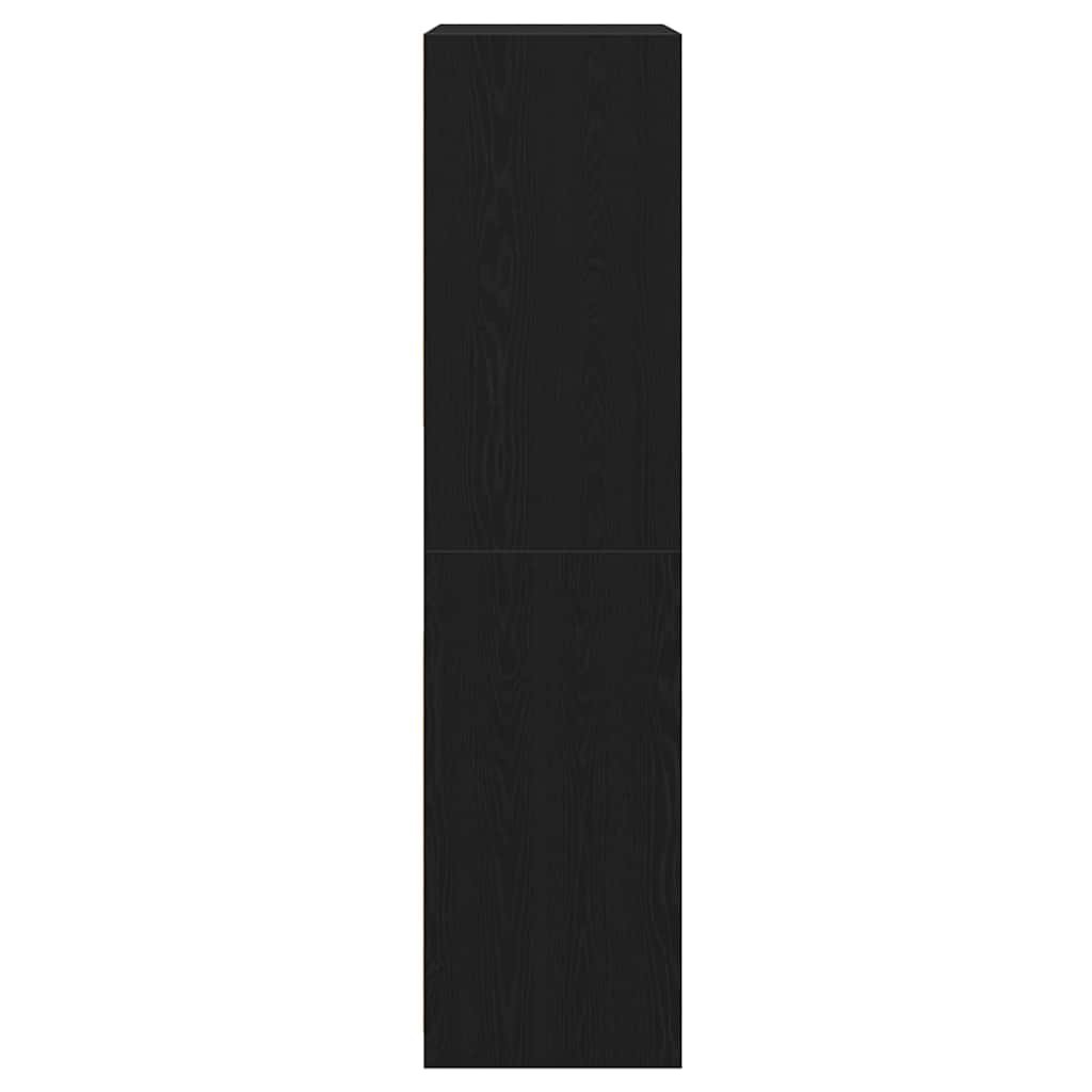 Garderobeskap Svart Eik 100 X 50 X 200 Cm Konstruert Tre