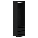 Garderobeskap Svart Eik 50 X 50 X 200 Cm Konstruert Tre