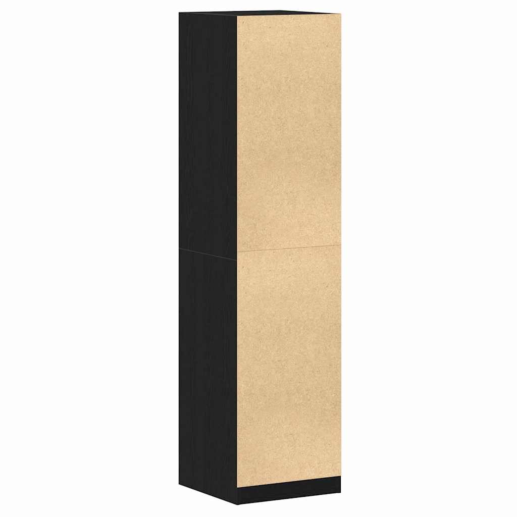 Garderobeskap Svart Eik 50 X 50 X 200 Cm Konstruert Tre