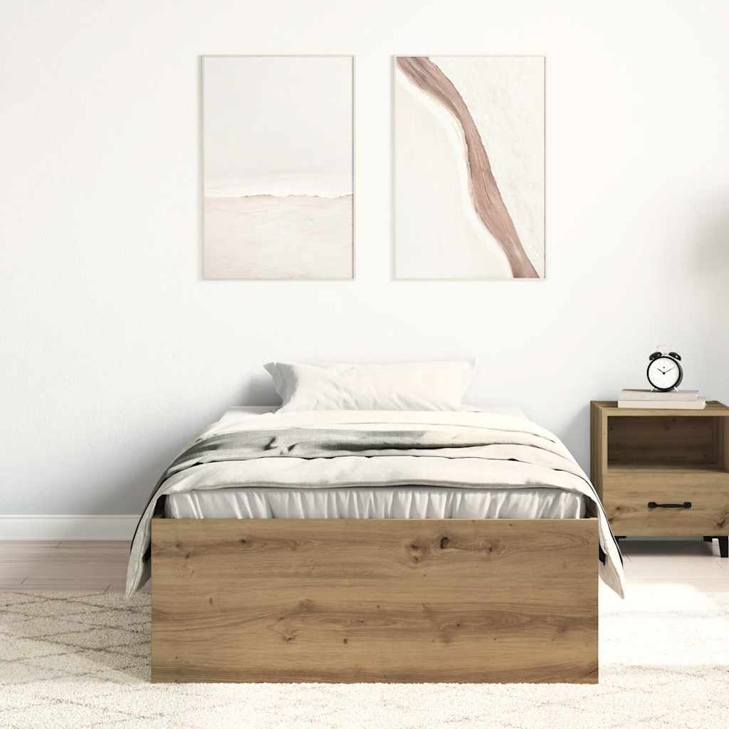 Sengeramme Uten Madrass Artisan Eik 75X190 Cm Konstruert Tre