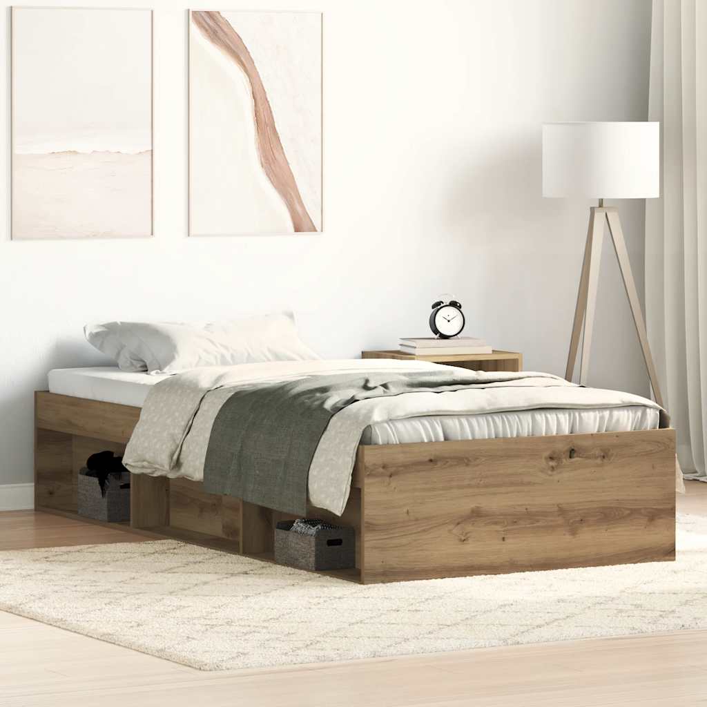 Sengeramme Uten Madrass Artisan Eik 75X190 Cm Konstruert Tre