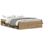 Sengeramme Uten Madrass Artisan Eik 135X190 Cm Konstruert Tre