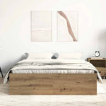 Sengeramme Uten Madrass Artisan Eik 135X190 Cm Konstruert Tre