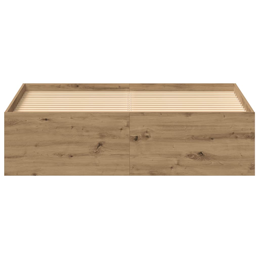 Sengeramme Uten Madrass Artisan Eik 135X190 Cm Konstruert Tre