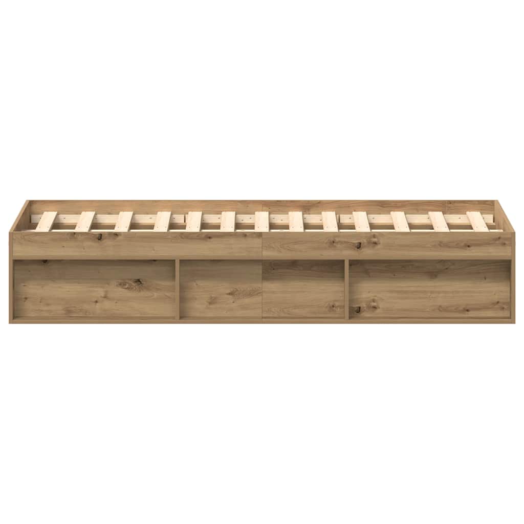 Sengeramme Uten Madrass Artisan Eik 135X190 Cm Konstruert Tre