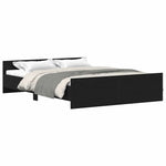 Sengeramme Uten Madrass Svart Eik 160X200 Cm Konstruert Tre