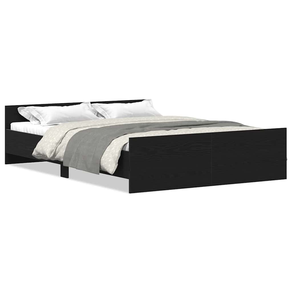 Sengeramme Uten Madrass Svart Eik 120X190 Cm Konstruert Tre