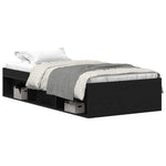 Sengeramme Uten Madrass Svart Eik 90X190 Cm Konstruert Tre