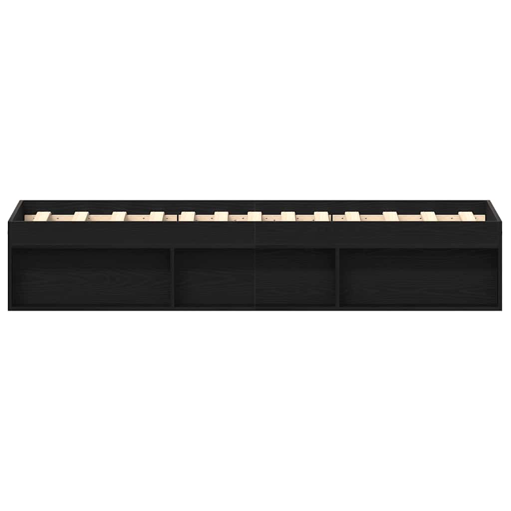 Sengeramme Uten Madrass Svart Eik 90X190 Cm Konstruert Tre