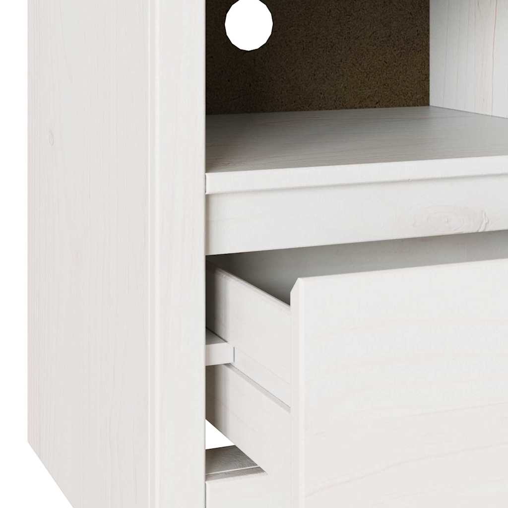 Tv-Skap Med Skuff Drammen Hvit 99 X 43 X 55 Cm Massivt Furutre
