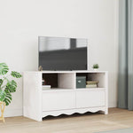 Tv-Skap Med Skuff Drammen Hvit 99 X 43 X 55 Cm Massivt Furutre