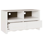 Tv-Skap Med Skuff Drammen Hvit 99 X 43 X 55 Cm Massivt Furutre