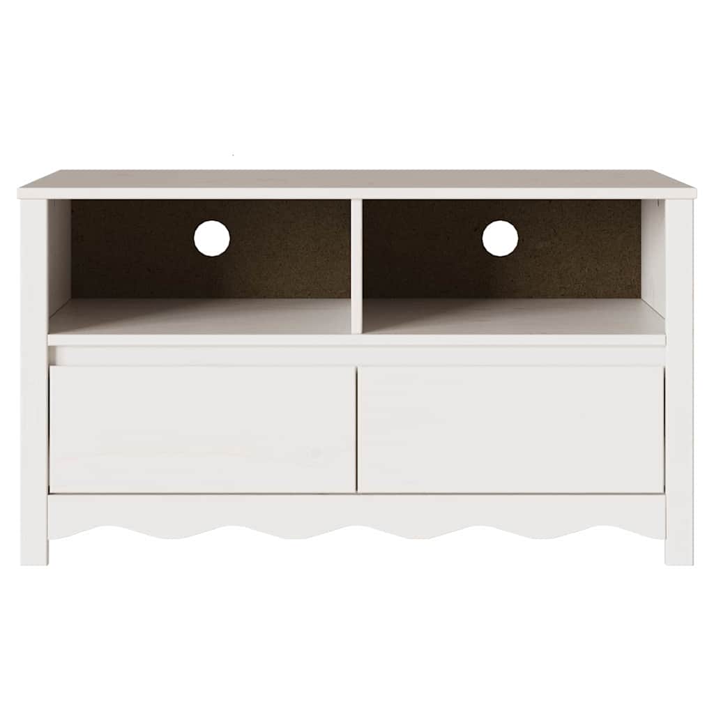 Tv-Skap Med Skuff Drammen Hvit 99 X 43 X 55 Cm Massivt Furutre