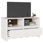 Tv-Skap Med Skuff Drammen Hvit 99 X 43 X 55 Cm Massivt Furutre