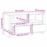 Tv-Skap Med Skuff Drammen Hvit 99 X 43 X 55 Cm Massivt Furutre