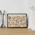 Vedstativ Olivengrønn 90X28X65 Cm Kaldvalset Stål