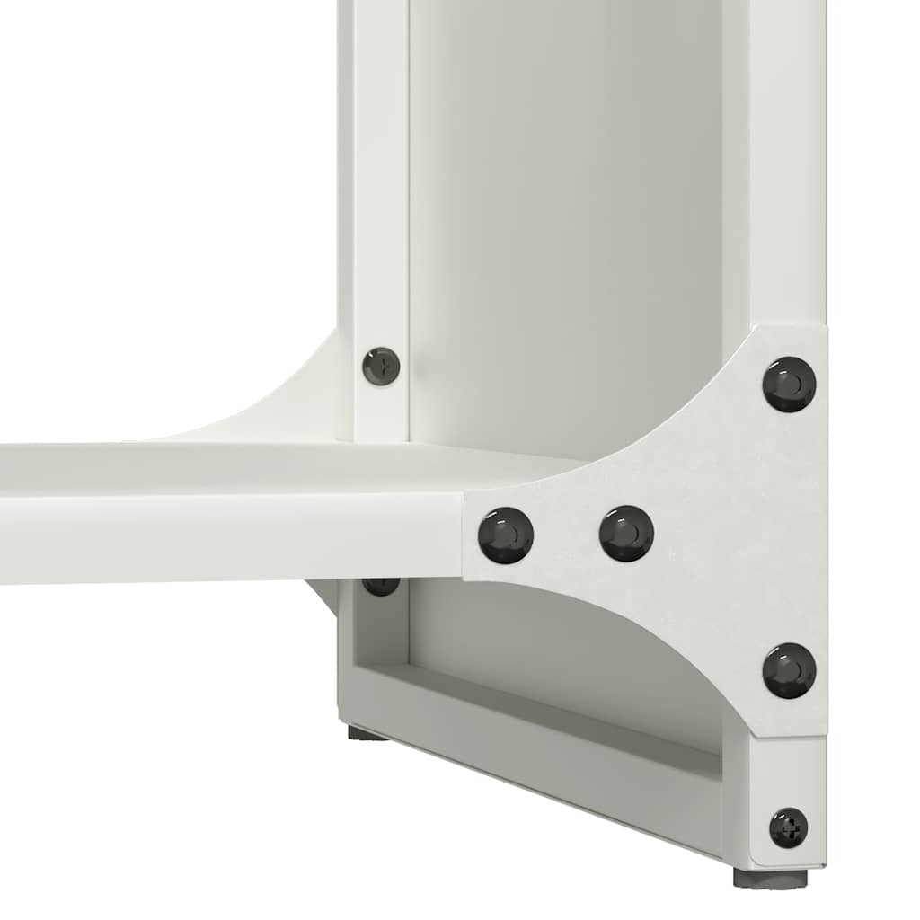 Vedstativ Hvit 40X30X80 Cm Kaldvalset Stål