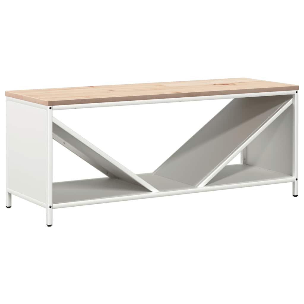 Vedstativ Med Tretopp Hvit 100,5X35,5X40 Cm