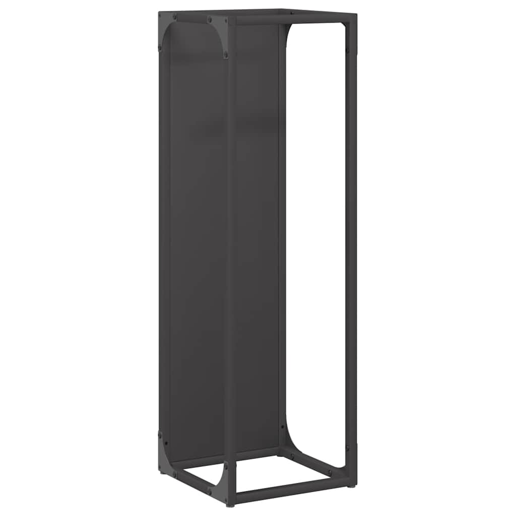 Vedstativ Svart 25X25X80 Cm Kaldvalset Stål