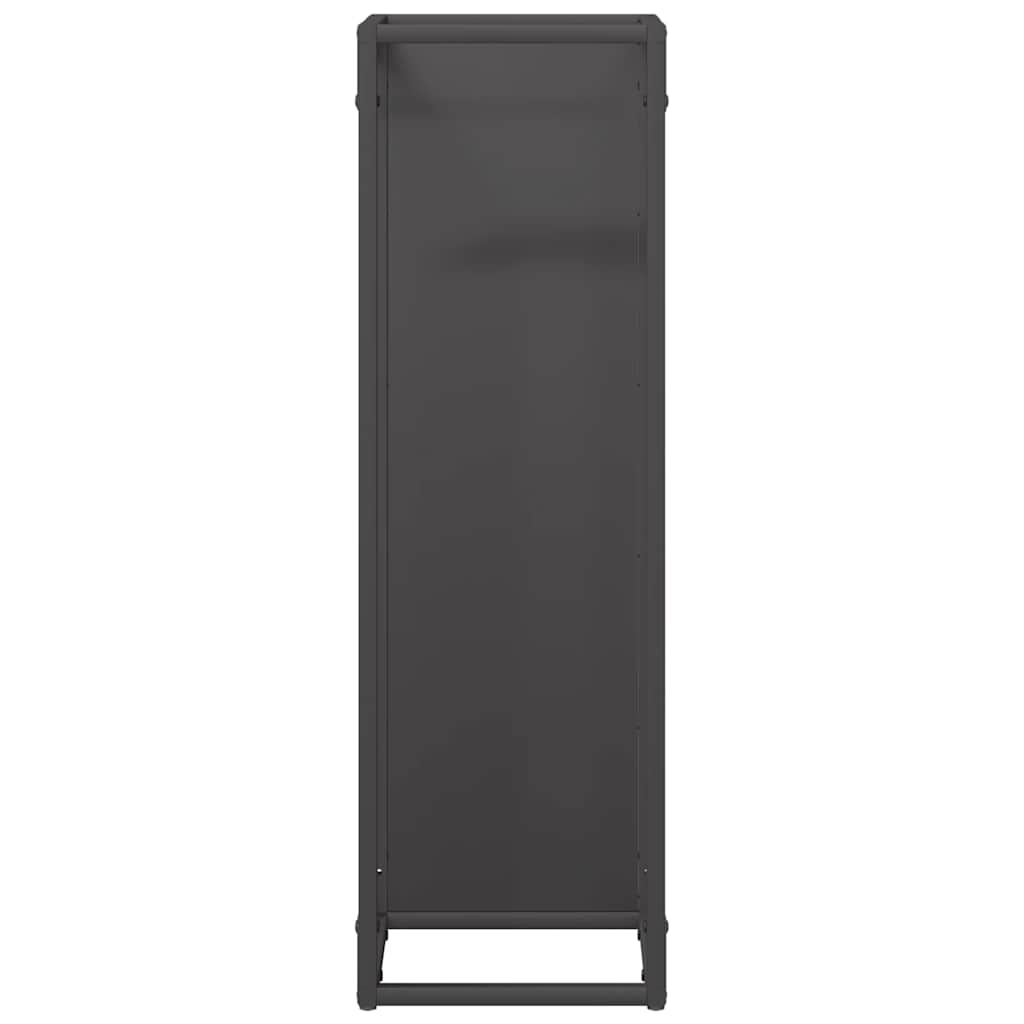 Vedstativ Svart 25X25X80 Cm Kaldvalset Stål