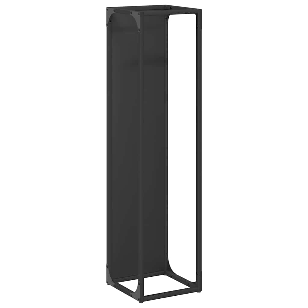Vedstativ Svart 25X25X100 Cm Kaldvalset Stål