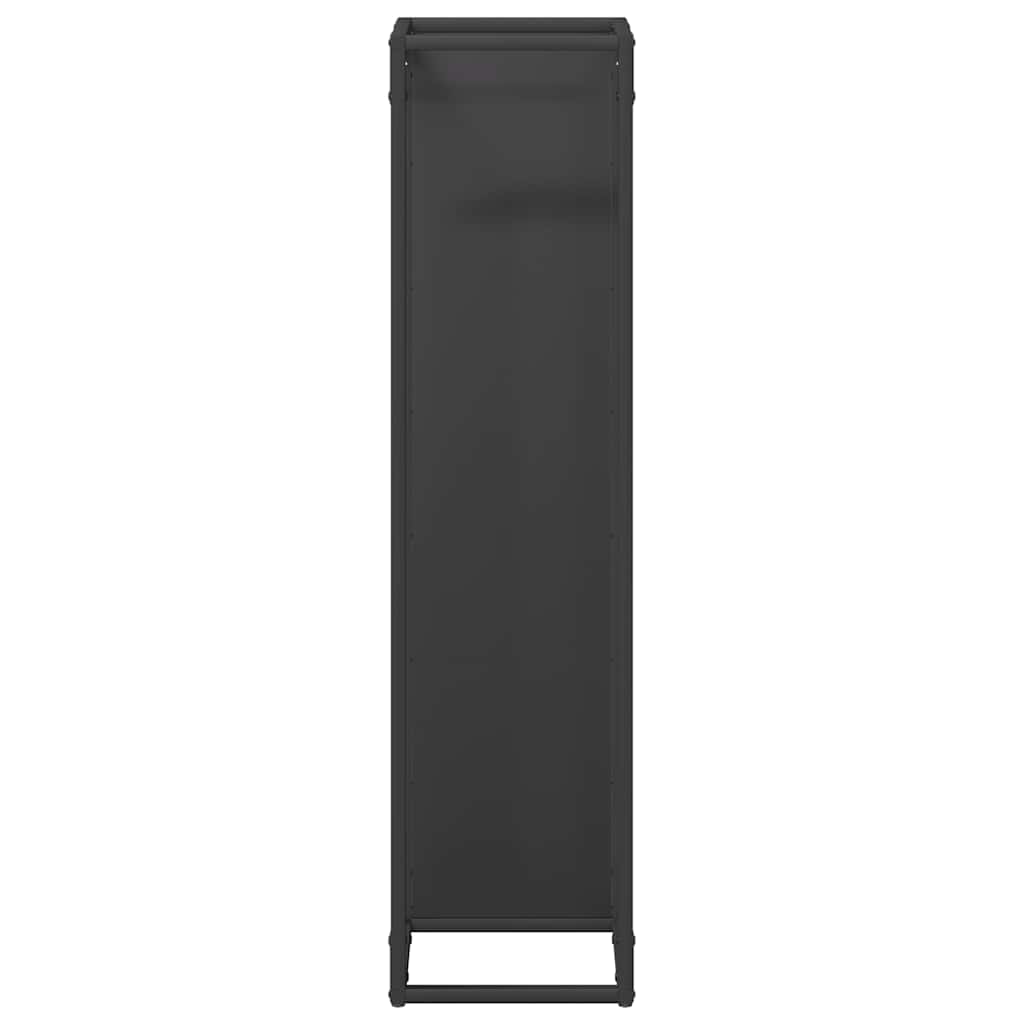 Vedstativ Svart 25X25X100 Cm Kaldvalset Stål