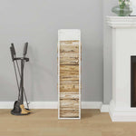 Vedstativ Hvit 25X25X100 Cm Kaldvalset Stål