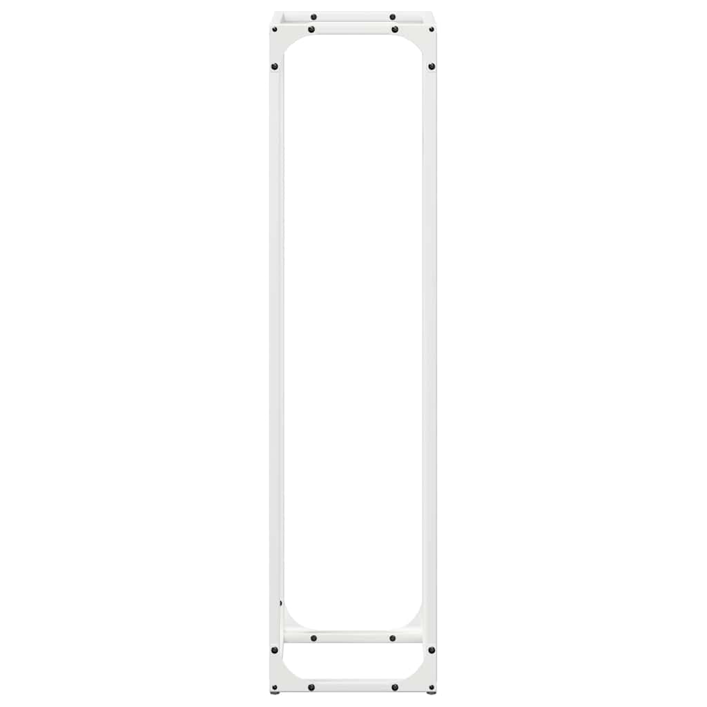 Vedstativ Hvit 25X25X100 Cm Kaldvalset Stål