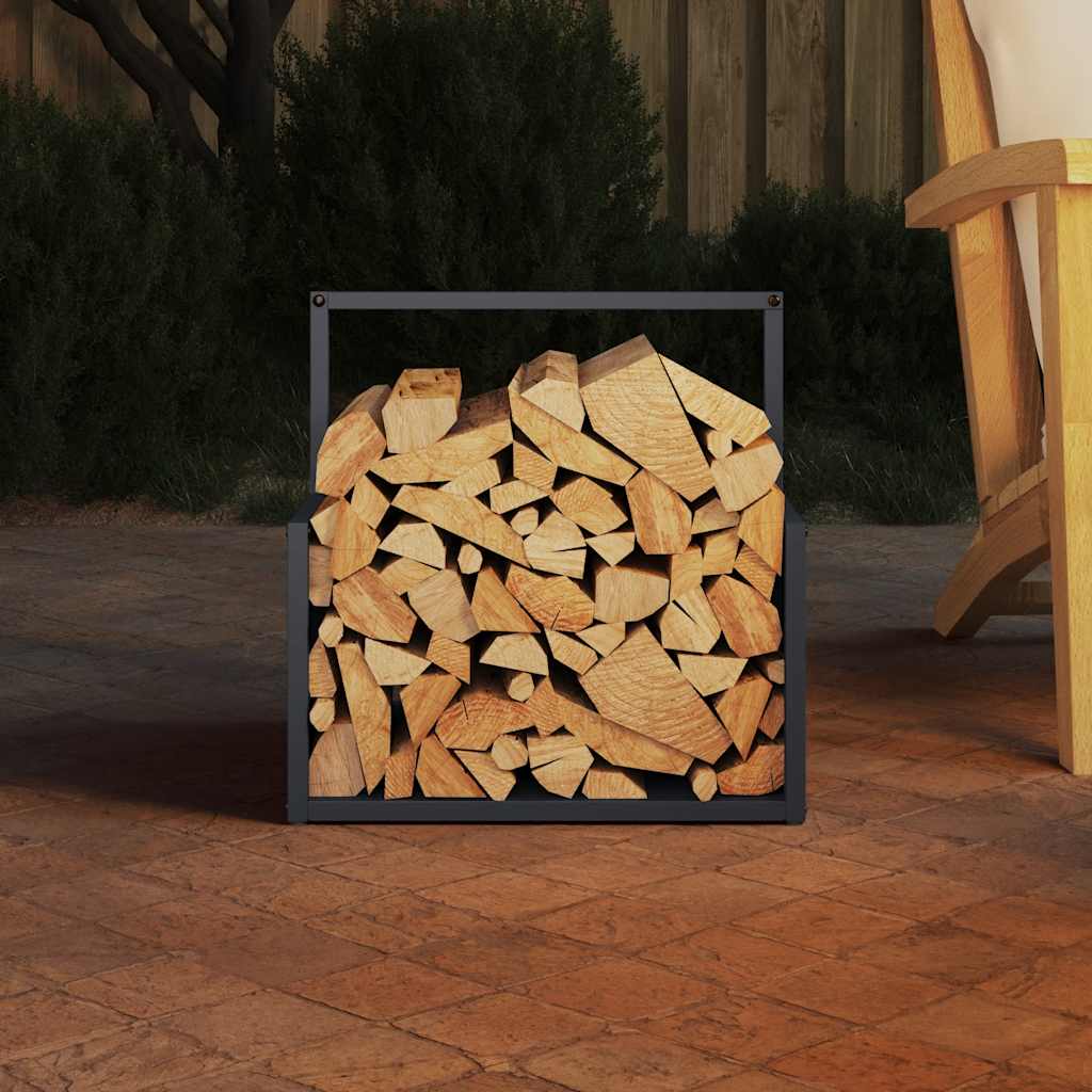 Vedstativ Antrasitt 40X40X40 Cm Kaldvalset Stål