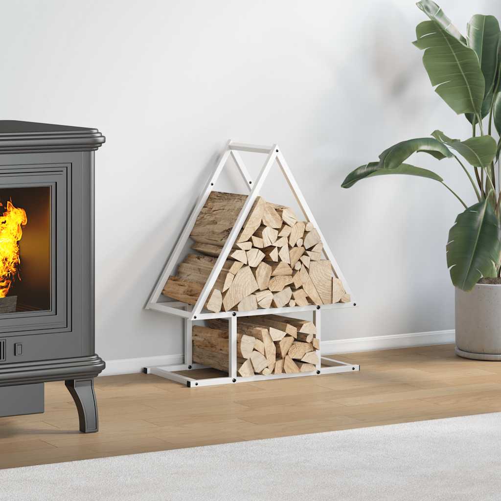 Vedstativ Svart 50X25X60 Cm Kaldvalset Stål