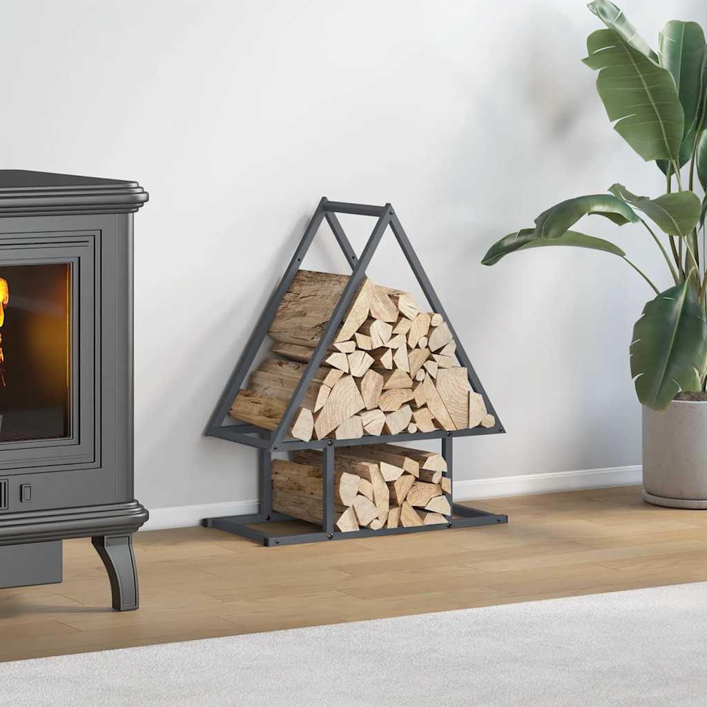 Vedstativ Antrasitt 50X25X60 Cm Kaldvalset Stål