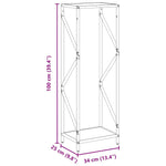 Vedstativ Hvit 34X25X100 Cm Kaldvalset Stål